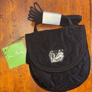 Vera Bradley Black Quilted Crossbody Bag with Signature Logo